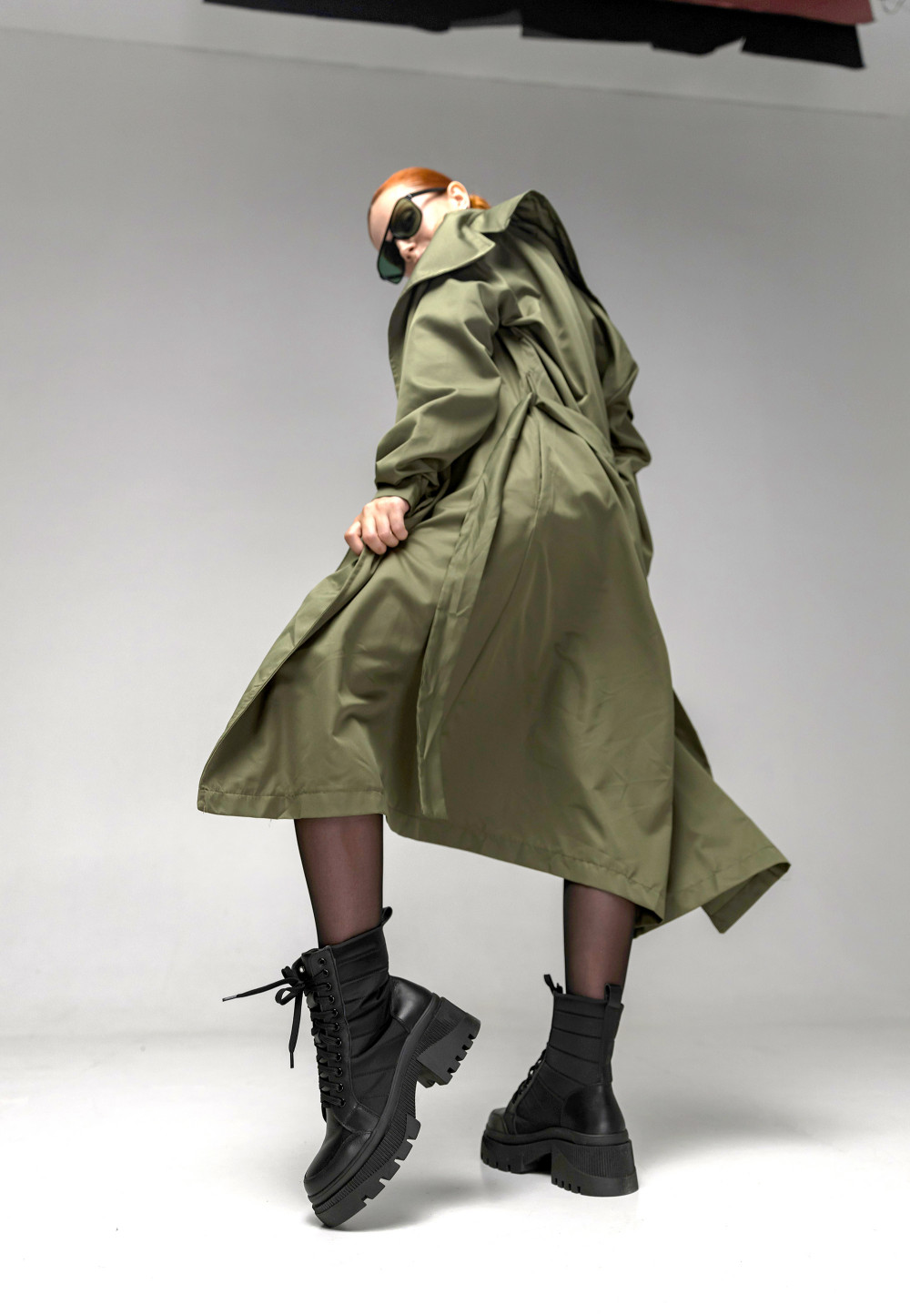 Чорні черевики на масивній підошві | 73012 Чорні черевики на масивній підошві | 73012