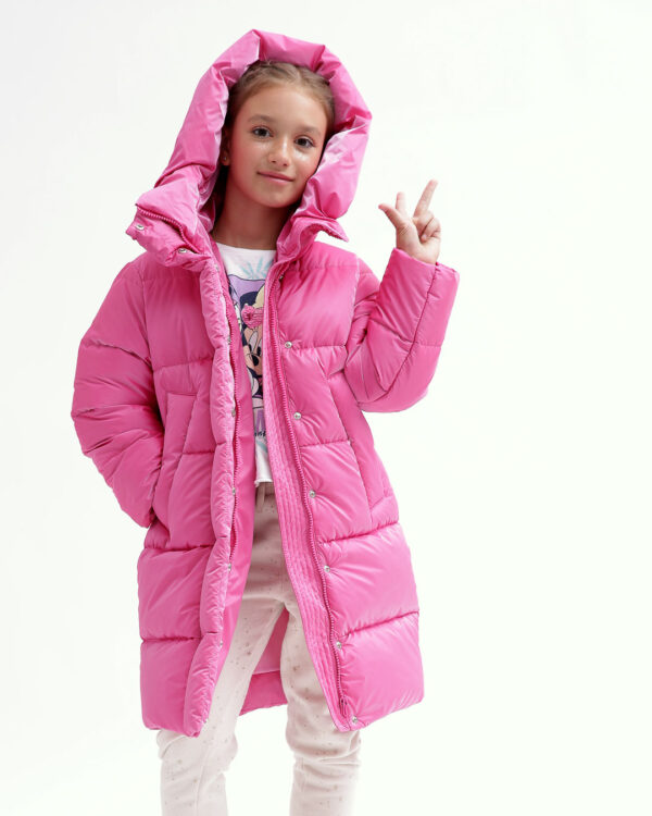 Пухова куртка зимова рожева для дівчаток | 73376