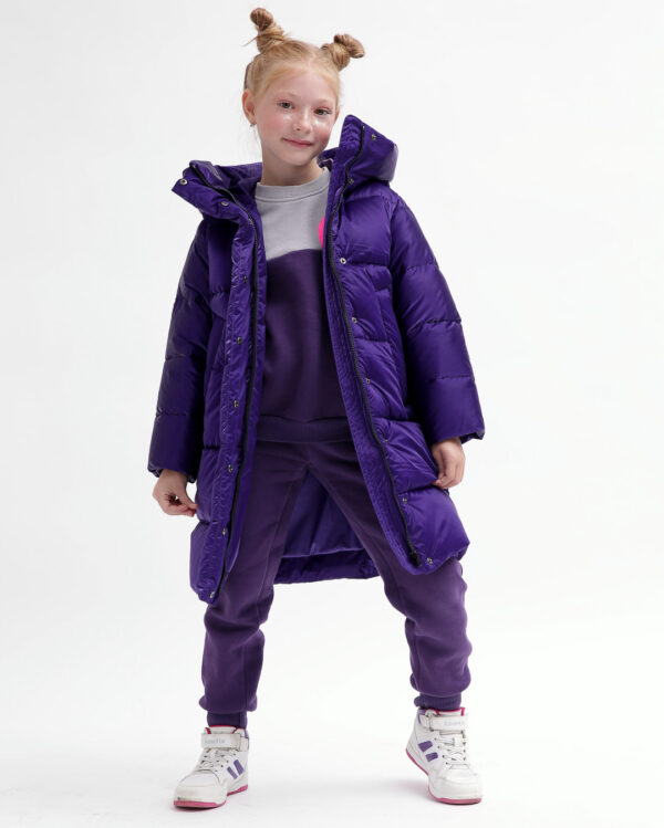 Пухова куртка зимова фіолетова для дівчаток | 73359