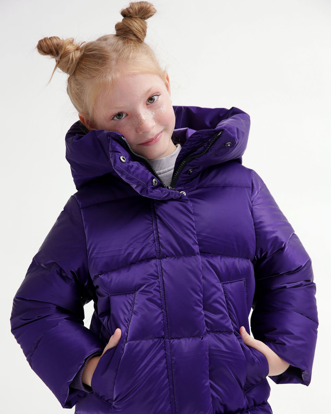 Пухова куртка зимова фіолетова для дівчаток | 73359 Пухова куртка зимова фіолетова для дівчаток | 73359