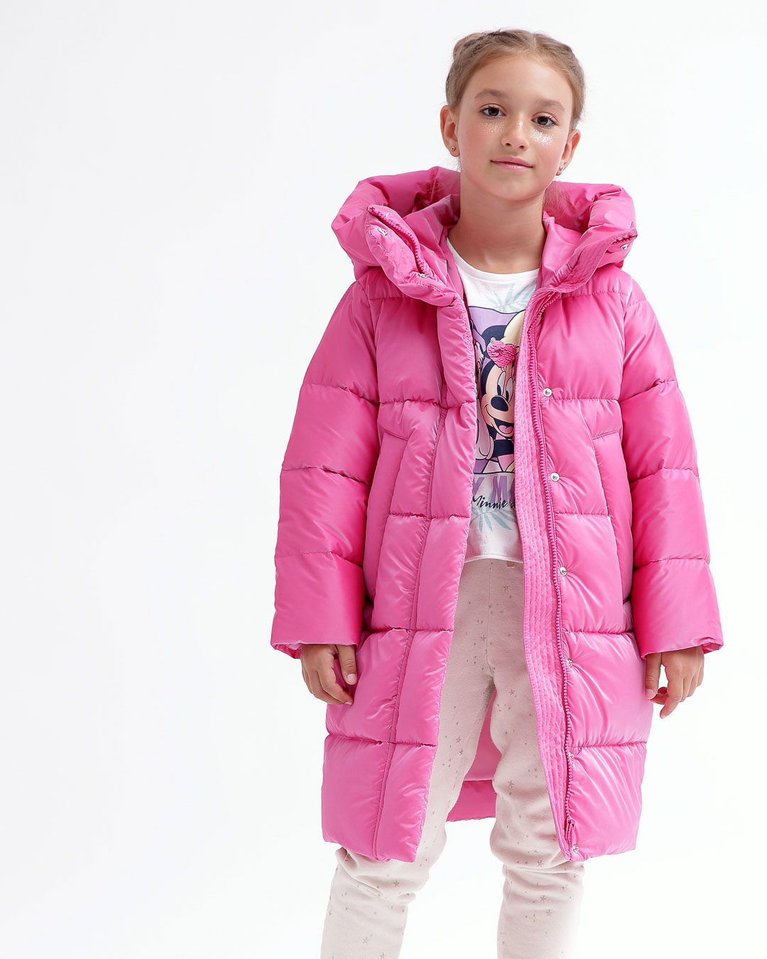 Пухова куртка зимова рожева для дівчаток | 73376 Пухова куртка зимова рожева для дівчаток | 73376