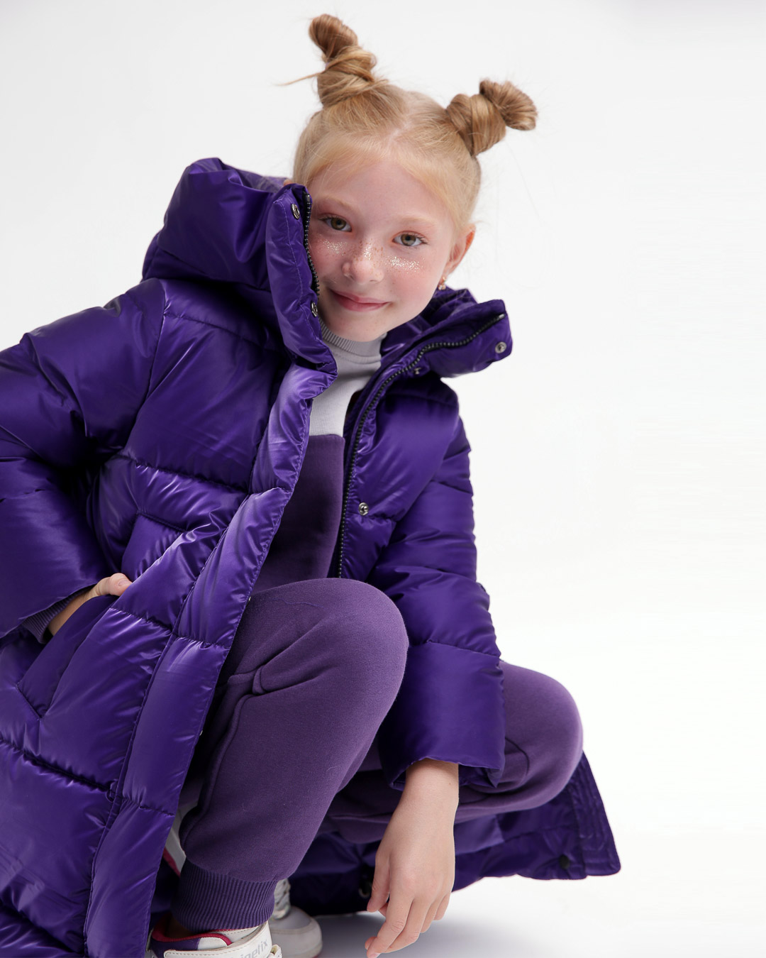Пухова куртка зимова фіолетова для дівчаток | 73359 Пухова куртка зимова фіолетова для дівчаток | 73359