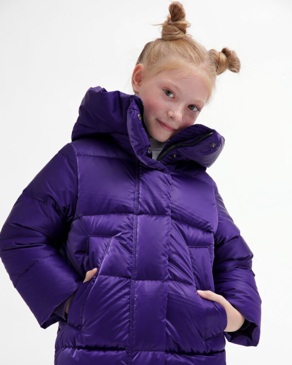 Пухова куртка зимова фіолетова для дівчаток | 73359