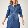Джинсове плаття-сорочка синє прямого крою | 73844 Джинсове плаття-сорочка синє прямого крою | 73844