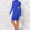 Тепла облягаюча сукня кольору електрик | 74098 Тепла облягаюча сукня кольору електрик | 74098