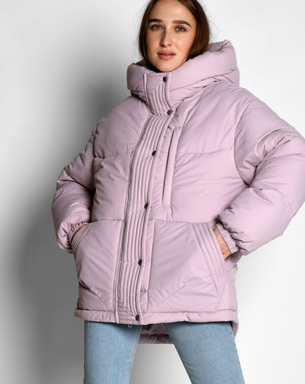 Жіноча зимова куртка пудрова | 74411