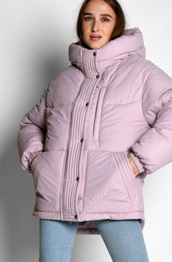 Жіноча зимова куртка пудрова | 74411