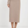 Трикотажна спідниця з розрізом бежева | 73872 Трикотажна спідниця з розрізом бежева | 73872