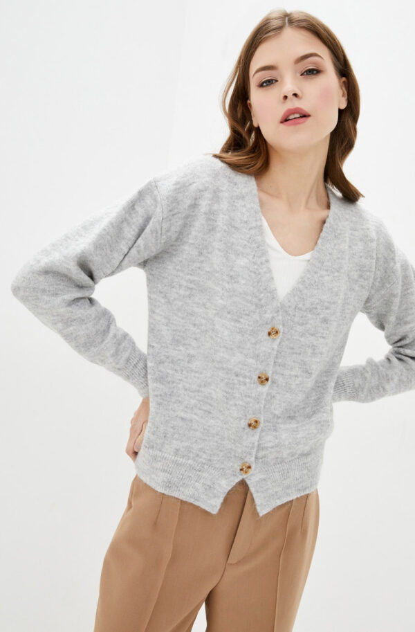 Короткий кардиган світло-сірий | 74523