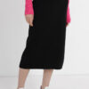 Трикотажна спідниця з розрізом чорна | 73895 Трикотажна спідниця з розрізом чорна | 73895