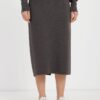 Трикотажна спідниця з розрізом темно-сіра | 73888 Трикотажна спідниця з розрізом темно-сіра | 73888