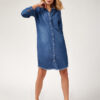 Джинсове плаття-сорочка синє прямого крою | 73844 Джинсове плаття-сорочка синє прямого крою | 73844