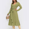 Плаття в'язане світло-зелене плісе | 73642