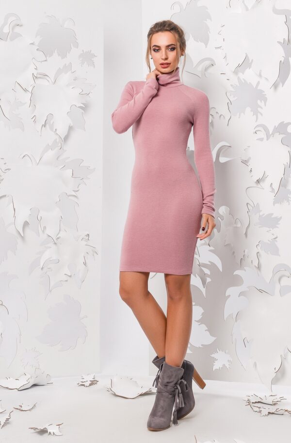Тепла облягаюча сукня рожева | 74106