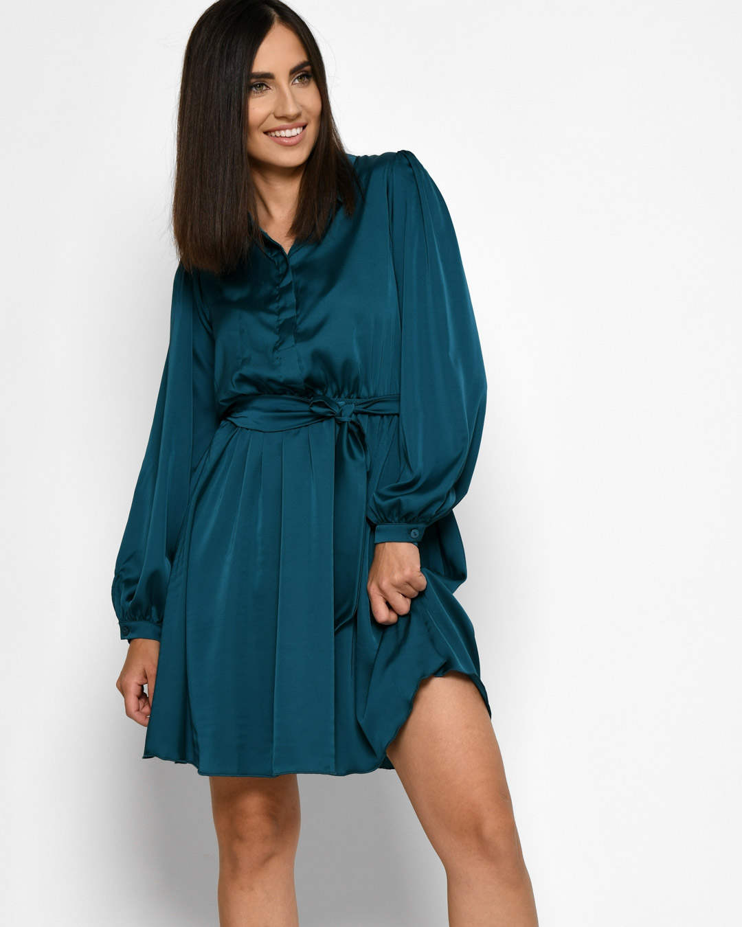 Шовкова мінісукня смарагдова | 74077 Шовкова мінісукня смарагдова | 74077