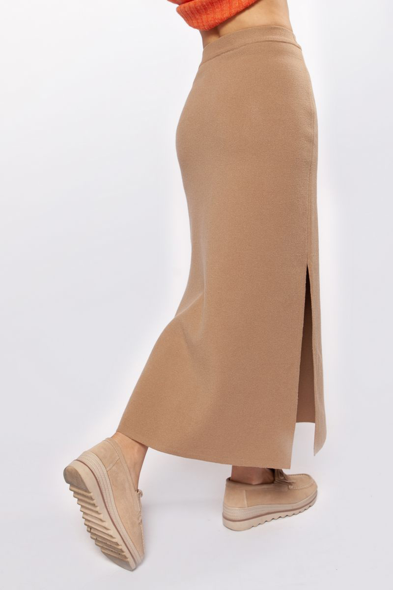 Довга в'язана спідниця кемел | 73902 Довга в'язана спідниця кемел | 73902
