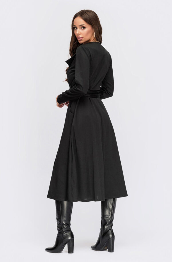 Плаття чорне на запах з коміром апаш | 74650
