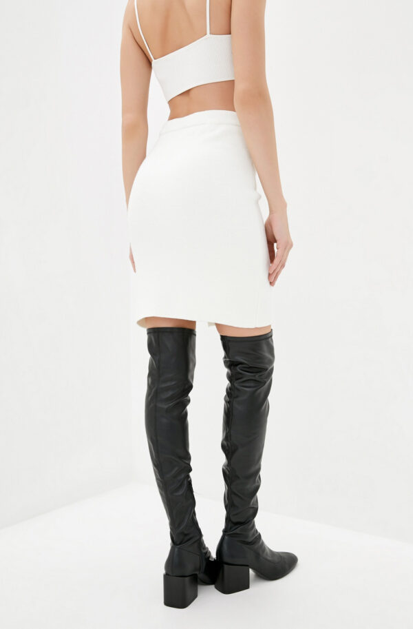 В'язана міні спідниця-олівець біла | 73918