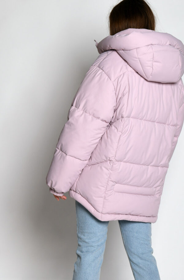 Жіноча зимова куртка пудрова | 74411