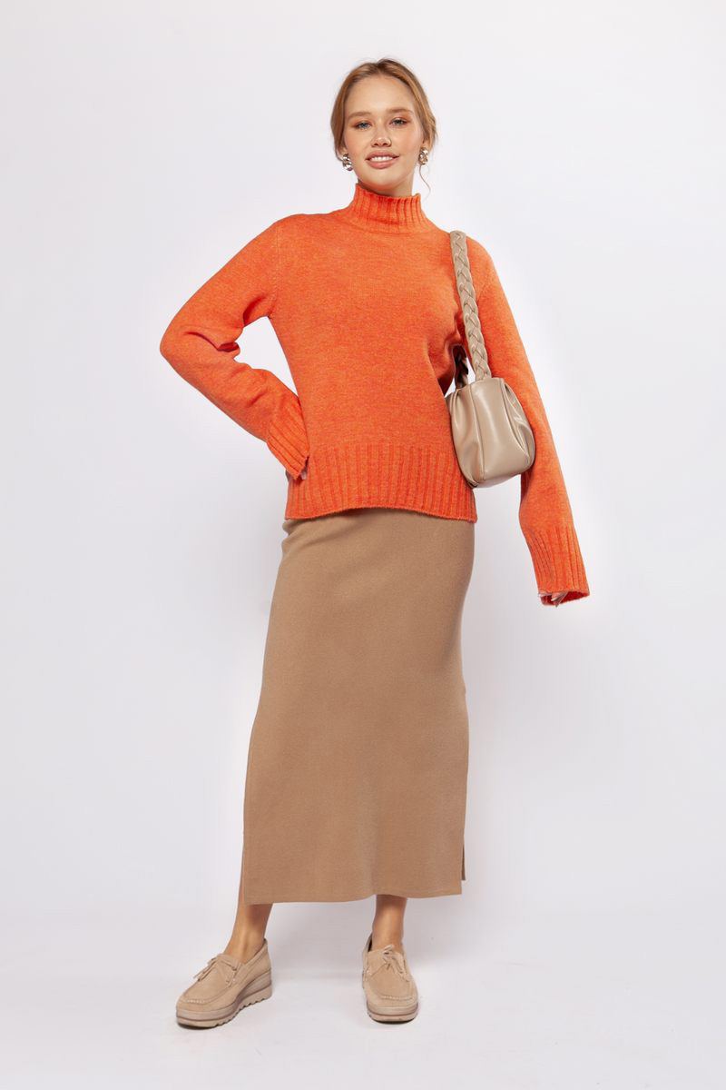 Довга в'язана спідниця кемел | 73902 Довга в'язана спідниця кемел | 73902