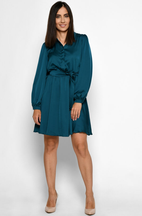 Шовкова мінісукня смарагдова | 74077