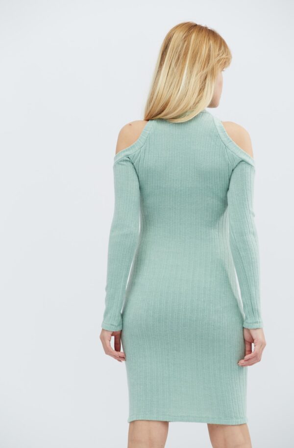 Трикотажна напіввовняна сукня м'ятна | 74113