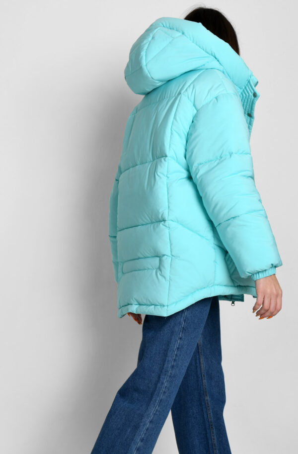 Жіноча зимова куртка бірюзова | 74403