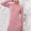 Тепла облягаюча сукня рожева | 74106