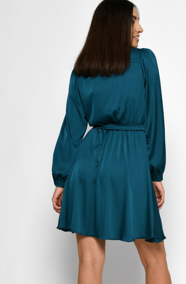 Шовкова мінісукня смарагдова | 74077