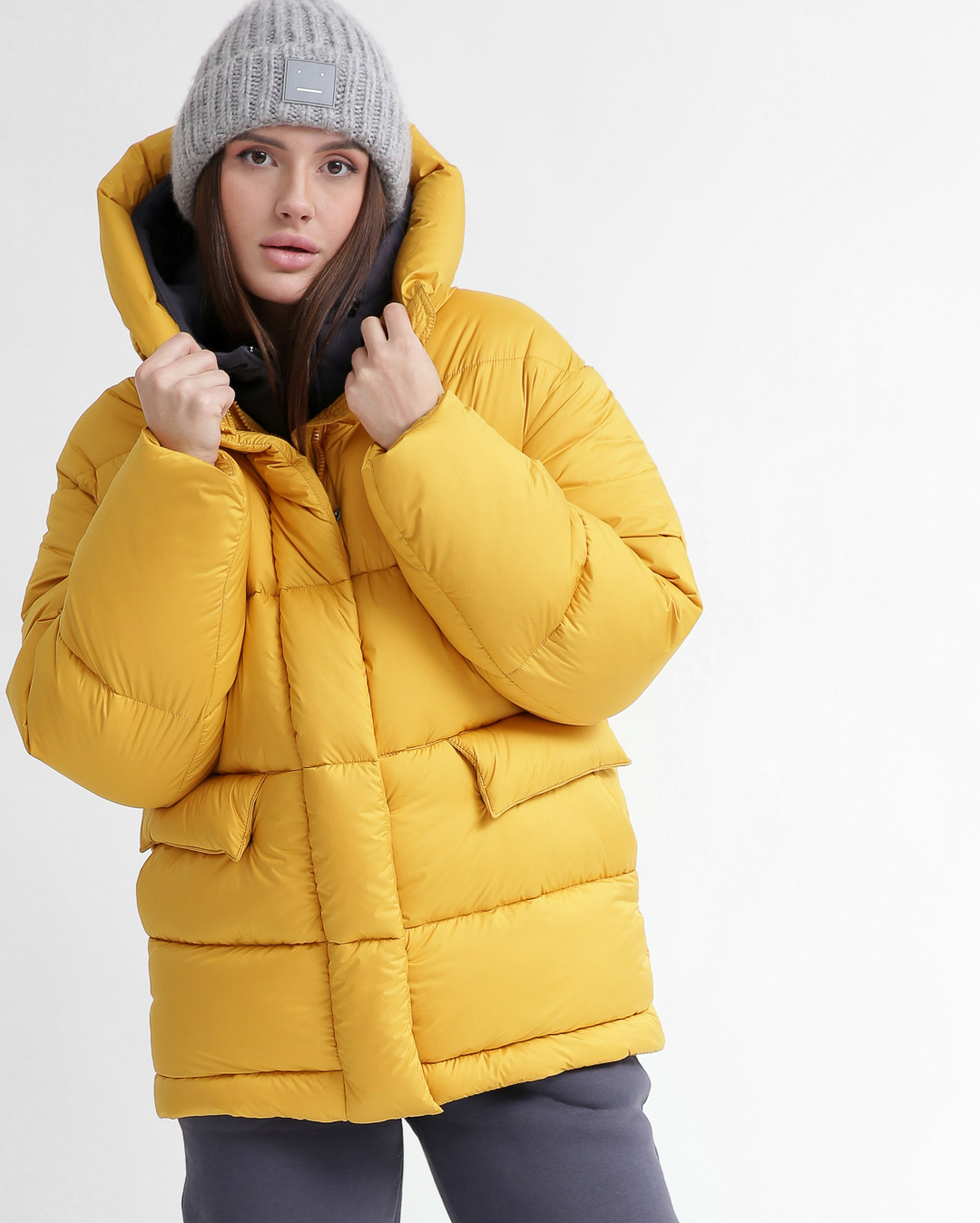 Жіночий короткий пуховик гірчичний | 74357 Жіночий короткий пуховик гірчичний | 74357
