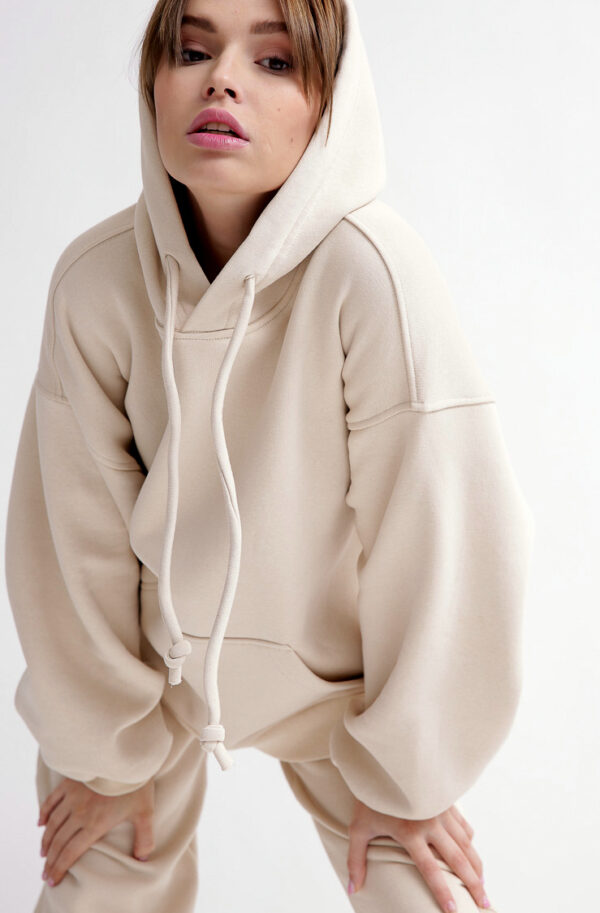 Теплий спортивний костюм на флісі бежевий | 74245