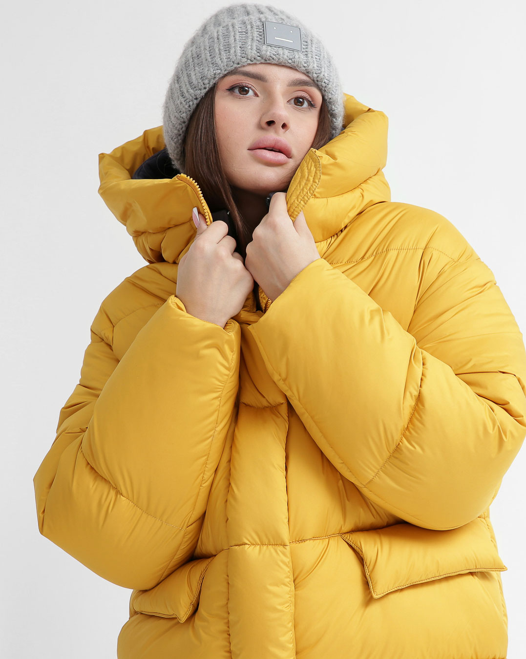 Жіночий короткий пуховик гірчичний | 74357 Жіночий короткий пуховик гірчичний | 74357