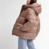 Жіночий короткий пуховик кольору капучино | 74335 Жіночий короткий пуховик кольору капучино | 74335