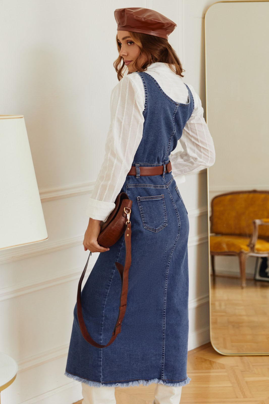 Елегантний джинсовий сарафан синій | 73852 Елегантний джинсовий сарафан синій | 73852