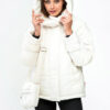 Зимова коротка куртка біла із сумкою | 75921 Зимова коротка куртка біла із сумкою | 75921