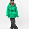 Пухова куртка для дівчаток зелена | 75086