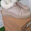 Зимові кеди бежеві із натуральної шкіри | 74927 Зимові кеди бежеві із натуральної шкіри | 74927