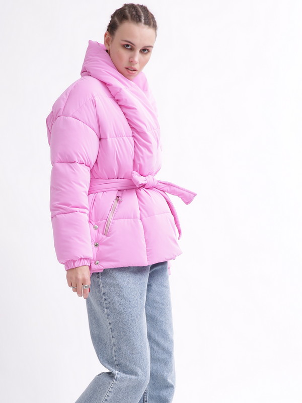 Тепла зимова коротка куртка рожева | 76060