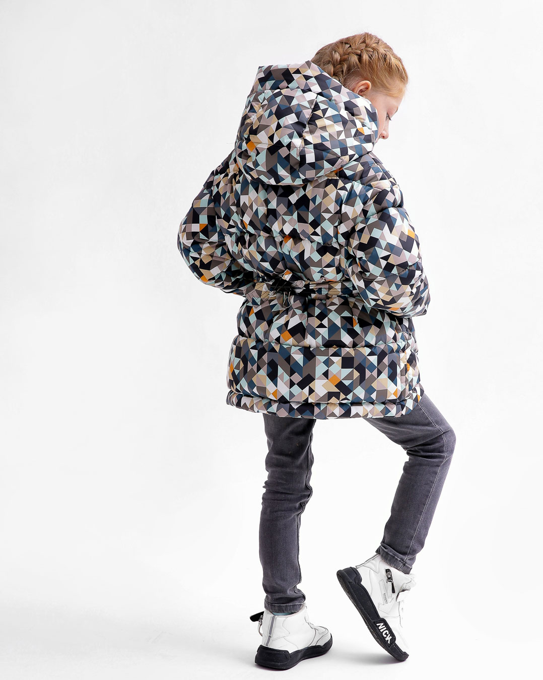 Пухова куртка для дівчаток в принт | 75115 Пухова куртка для дівчаток в принт | 75115