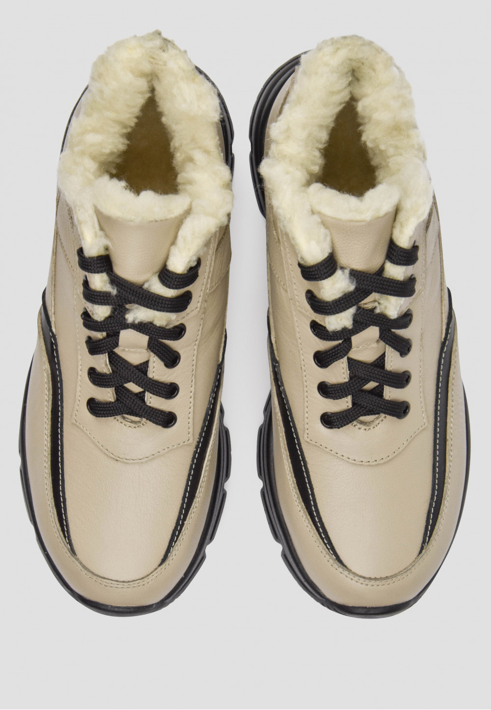 Зимові кросівки бежеві із натуральної шкіри | 74938 Зимові кросівки бежеві із натуральної шкіри | 74938