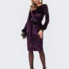 Плаття-міді фіолетове з оксамиту | 75567 Плаття-міді фіолетове з оксамиту | 75567