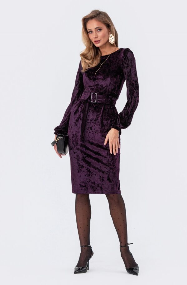 Плаття-міді фіолетове з оксамиту | 75567