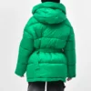 Пухова куртка для дівчаток зелена | 75086