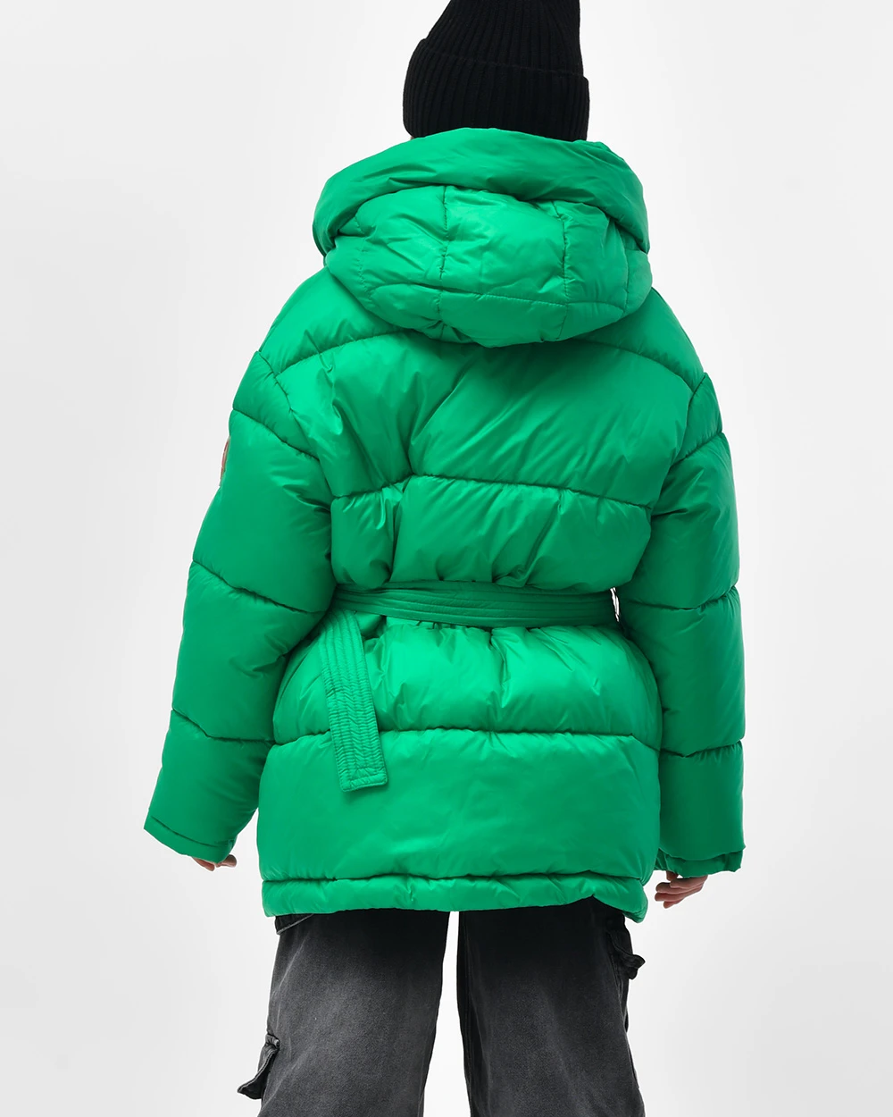 Пухова куртка для дівчаток зелена | 75086