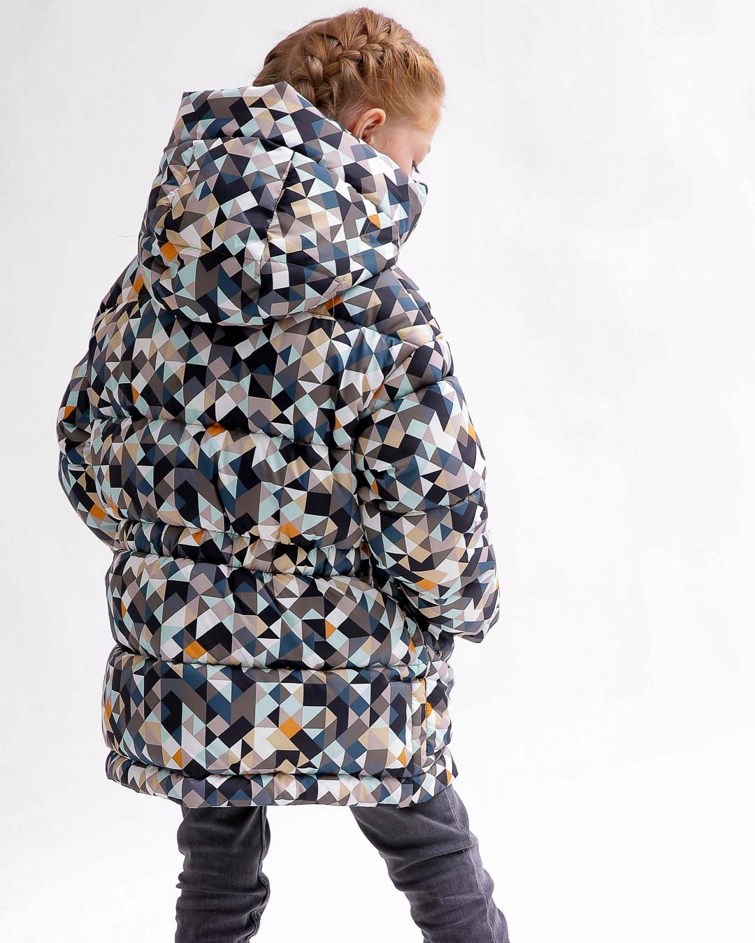 Пухова куртка для дівчаток в принт | 75115 Пухова куртка для дівчаток в принт | 75115