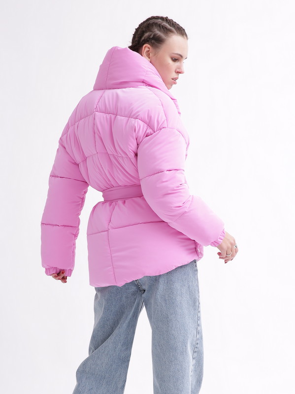 Тепла зимова коротка куртка рожева | 76060