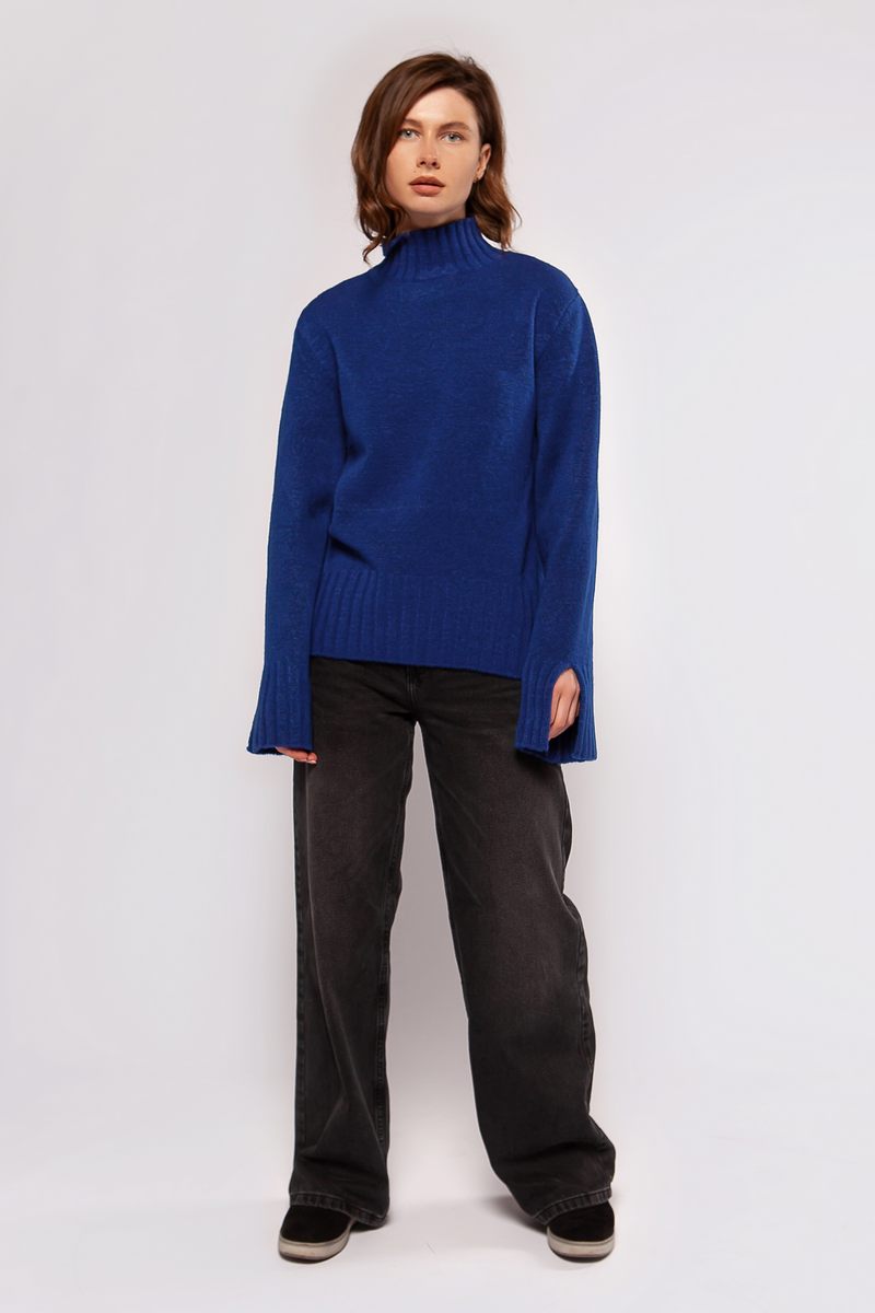 Жіночий в'язаний светр ультрамарин | 75217