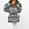 Пухова куртка для дівчаток в принт | 75115 Пухова куртка для дівчаток в принт | 75115