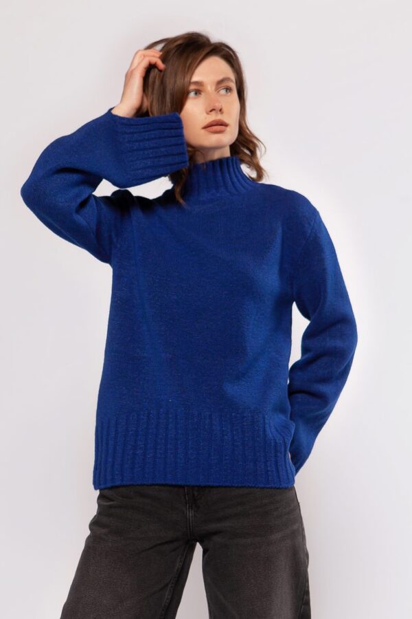 Жіночий в'язаний светр ультрамарин | 75217