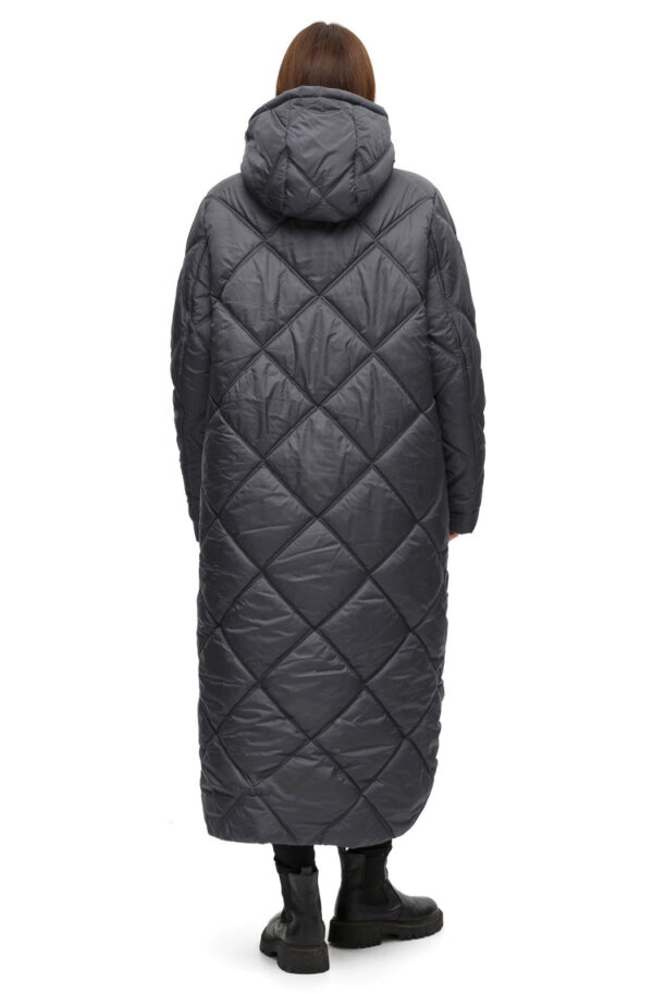 Стьобана довга зимова куртка графіт | 75150